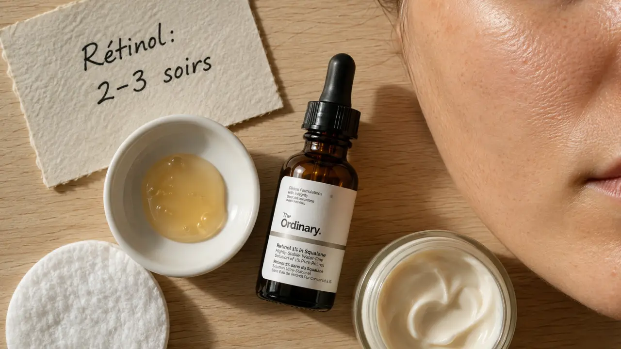 Retinol c’est quoi : sérum au rétinol en flacon ambré et pipette