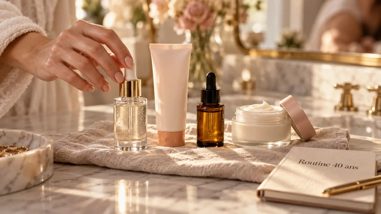 Routine beauté visage 40 ans : sérums et crèmes sans irriter la peau