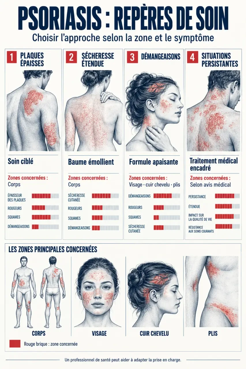 Meilleure crème psoriasis : comparaison des soins selon les symptômes et les zones d'application