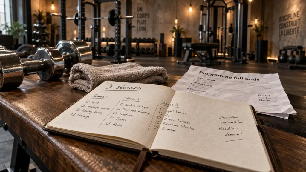 Un programme de musculation gratuit en PDF, structuré en 3 séances full body